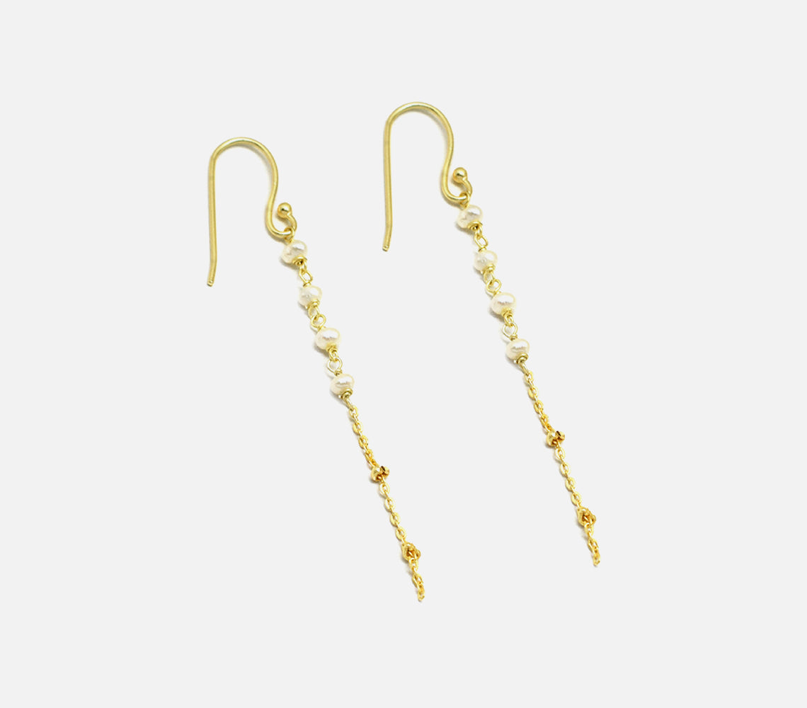 Pearl Drop Earrings (Gold Plated Silver)